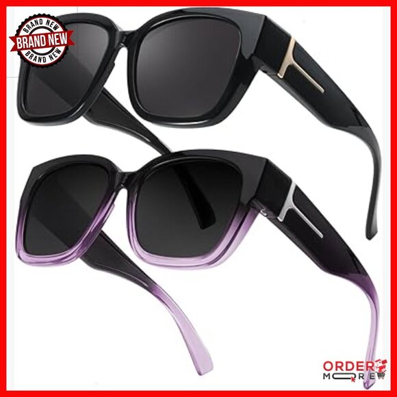 Accessories - Women's Polarized Fit Over Glasses Sunglasses, Oversized Square Frame, UV400